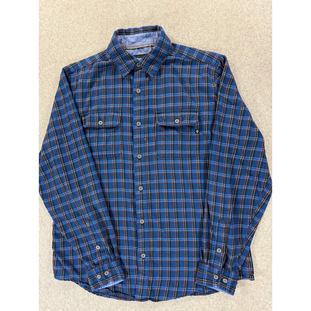 Marmot Plaid Long Sleeve Button Down Shirt (Men's Large) Blue